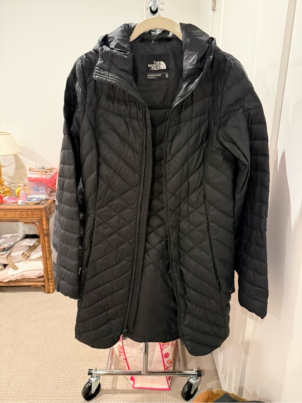 The North Face Women's Black Hooded Long Puffer Jacket